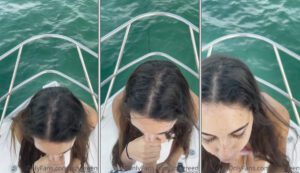 Izzy Green fudendo gostoso oral em público em um barco