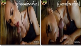 Jacqueline Darley fazendo um boquete caprichado e levando porra na boca de um sortudo bem dotado