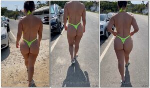 Kah Kampa arrasa com biquíni bem encaixado no bumbum