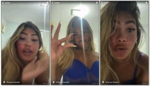 Kamille Dias fazendo nudez e mostrando sua bucetinha em um vídeo ao vivo
