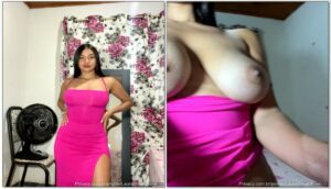 Laura Silva se masturbando com muito prazer de vestido