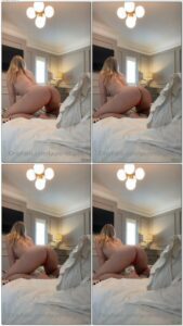 Lauren Elizabeth, do Onlyfans, numa pose provocante na cama, querendo se divertir