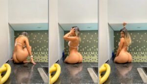 Garota famosa do OnlyFans, Bruna Iork, mostrando o bumbum sem calcinha em um vídeo exclusivo