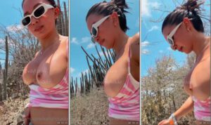 Karol Rosado, uma colombiana safada, foi flagrada mostrando um pouquinho a mais do que devia durante sua caminhada na trilha