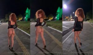 Angel Vinitska foi vista em público usando um vestido curtinho e uma micro calcinha