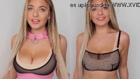 Loira dona das teta mais lindos do Youtube, Kendra Rowe, fazendo troca de roupa íntima