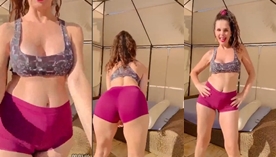 Luiza Ambiel é uma gata no OnlyFans exibindo seu corpão com uma roupa de academia bem sexy