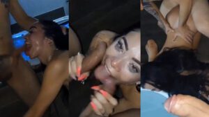 Xgisa fazendo um boquete na beira da piscina do motel com uma expressão sedutora