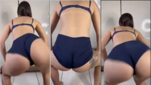 Pamela Alves está dando uma reboladinha com o bundão gostoso apertadinho no shortinho, todo animada com esse bundão maravilhoso