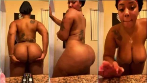 Mulher negra forte mostrando seu corpo dançando com charme e sensualidade