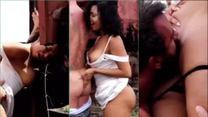 Vídeo pornô gratuito da Amanda Luz fudendo gostoso com homem mais velho ao ar livre