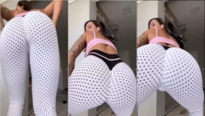 Karol Rosalin dançando de forma sensual e mostrando sua boa forma