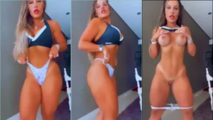 Rivania Guimarães exibindo seu corpo nu, revelando suas bucetinha e seus peitão volumosos