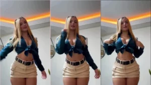 Sarah Estanislau, a tiktoker loirinha arrasando nos passos de dança com um look mais ousado