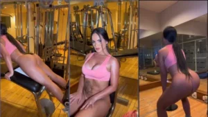 Kethellen Soares aparece de calcinha na academia