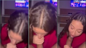 Desse jeito, a novinha safada faz um carinho com a boca e ainda dá uma batidinha na carinha com a roxinha bem firme