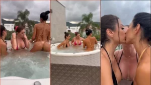 Agnes Beatriz tá aprontando uma safadeza molhada com duas beldades na hidromassagem