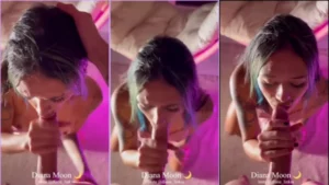 Boquete da novinha Diana Moon deu uma chupada num pau enorme