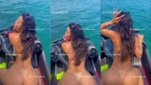 Carol Portudo com as amigas se jogando na diversão, rebolando no jetski