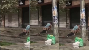 Casal pegando fogo na rua cheia de gente