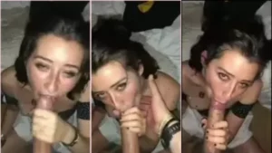 Menininha safadinha depois da balada recebendo uma "surpresinha" na boca