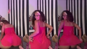 Nudes que vazaram de uma mulher dançando funk de quatro, mostrando a bucetinha e o bumbum