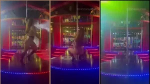 Brida Nunes se entregando ao striptease com todo seu charme em uma balada