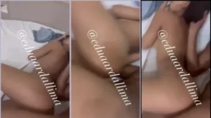 Eduarda Lima se divertindo bastante e fazendo barulhinhos enquanto aproveita a situação