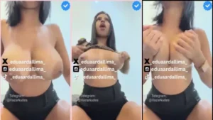 Eduarda Lima, toda cheia de atitude e com seus peitos à mostra, exibindo sua beleza natural