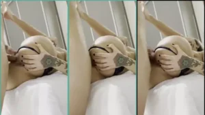 Brasileirinha exibindo seu bundão cor de rosa e gemendo de prazer