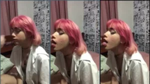 Boonny curtindo uma bebida enquanto grava aquele namorado safado dela