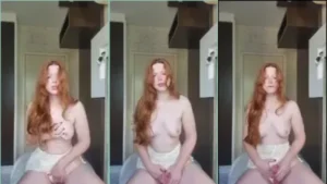 Xvideos Olifans ruiva natural se dando prazer com a buceta toda molhadinha de tanta tesão