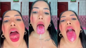 Colombiana Saduar Gonzales, a sexy que está mostrando a língua