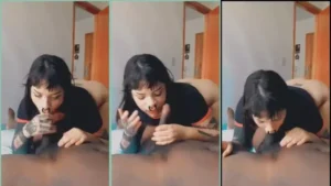 E-girl despida fazendo um oral no membro avantajado do cara