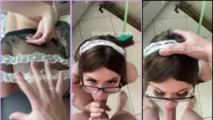 Liz Oliveira, a ninfetinha, toda empinadinha levando vara na sua xaninha gostosa