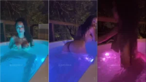 Preta, gata e irresistível, Paty Doce se joga na piscina sem roupa!