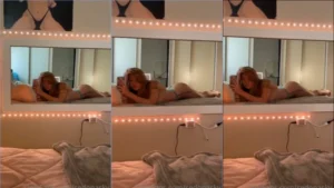 Sedona Sky, bem relaxed na cama, toda cheia de charme
