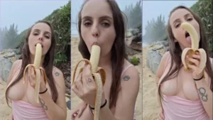 Vídeo da Eva Moderninha com os peitões de fora na praia
