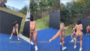 Steffy Moreno dando um show no basquete sem roupa com as amigas