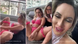 Taluane dando uma força pra amiga se tocar