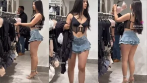 Vídeo da morena deliciosa de shortinho jeans se exibindo