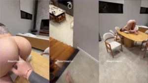 Martina Oliveira se colocou de quatro na mesa, se mostrando pro boy