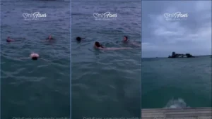 Melisawildtv fazendo um mergulho totalmente nua com as amigas