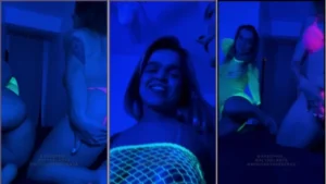 Minigaby e suas amigas Ahsophie e Alyne Lary se divertindo juntas, sem roupa e tendo um momento bem íntimo