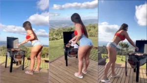 Vídeo da Samyof, toda gostosa, se jogando num churrasco