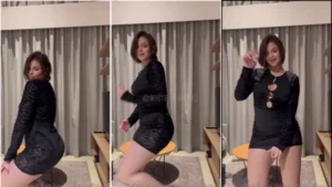 Fada Branca com um vestido curtinho se rebolando
