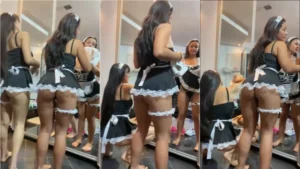 Juliana Bonde, o vídeo que tá bombando no Brasil, aparece toda soltinha de faxineira