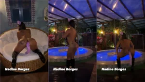 Nadine Borges, toda à vontade, usando um plug anal!