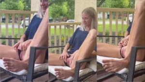 Nesse vídeo, a Panty Nectar tá lá na varanda se divertindo com a sua intimidade